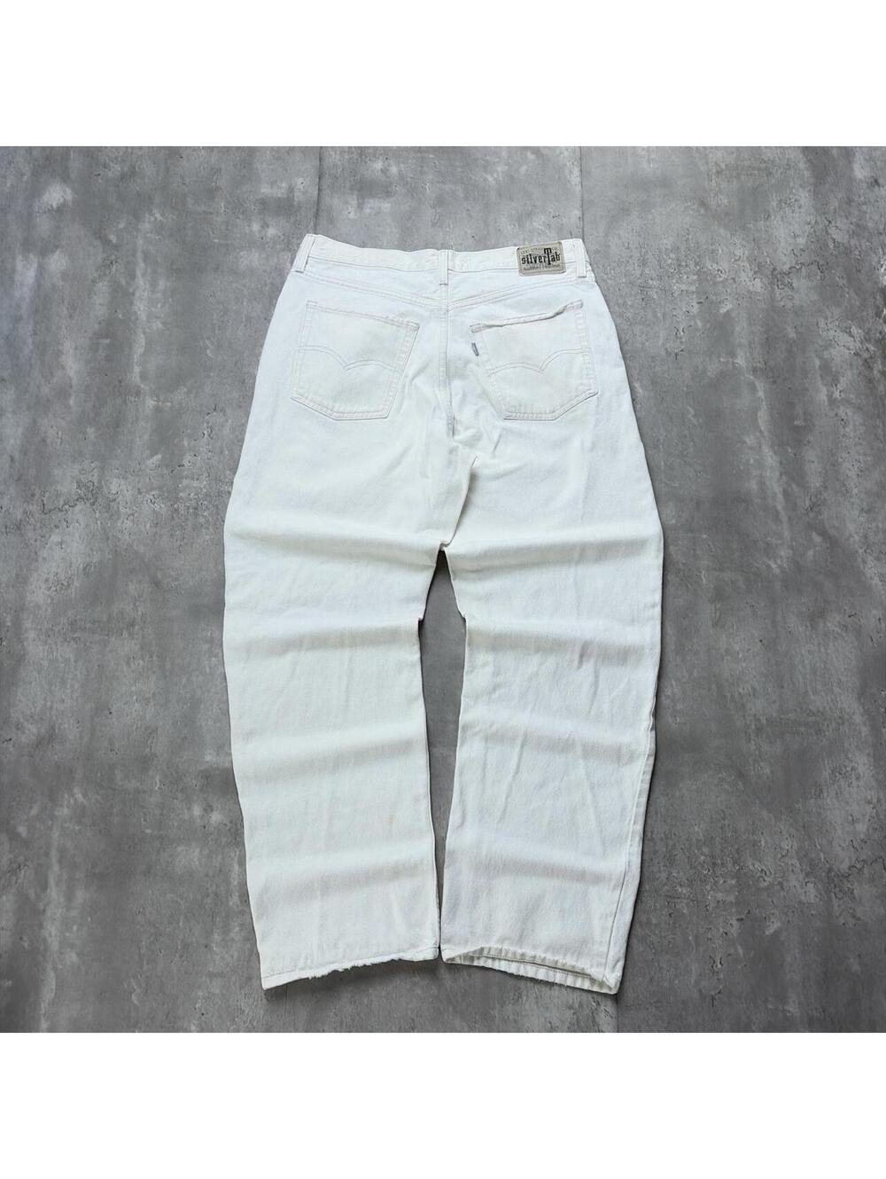Y2K White Levi’s Silvertab ‘94 Baggy Grunge Distressed Denim Jeans
